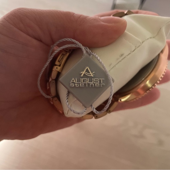 August Steiner Rose/Copper Gold and Black Chronograph Bracelet Watch - Picture 11 of 16